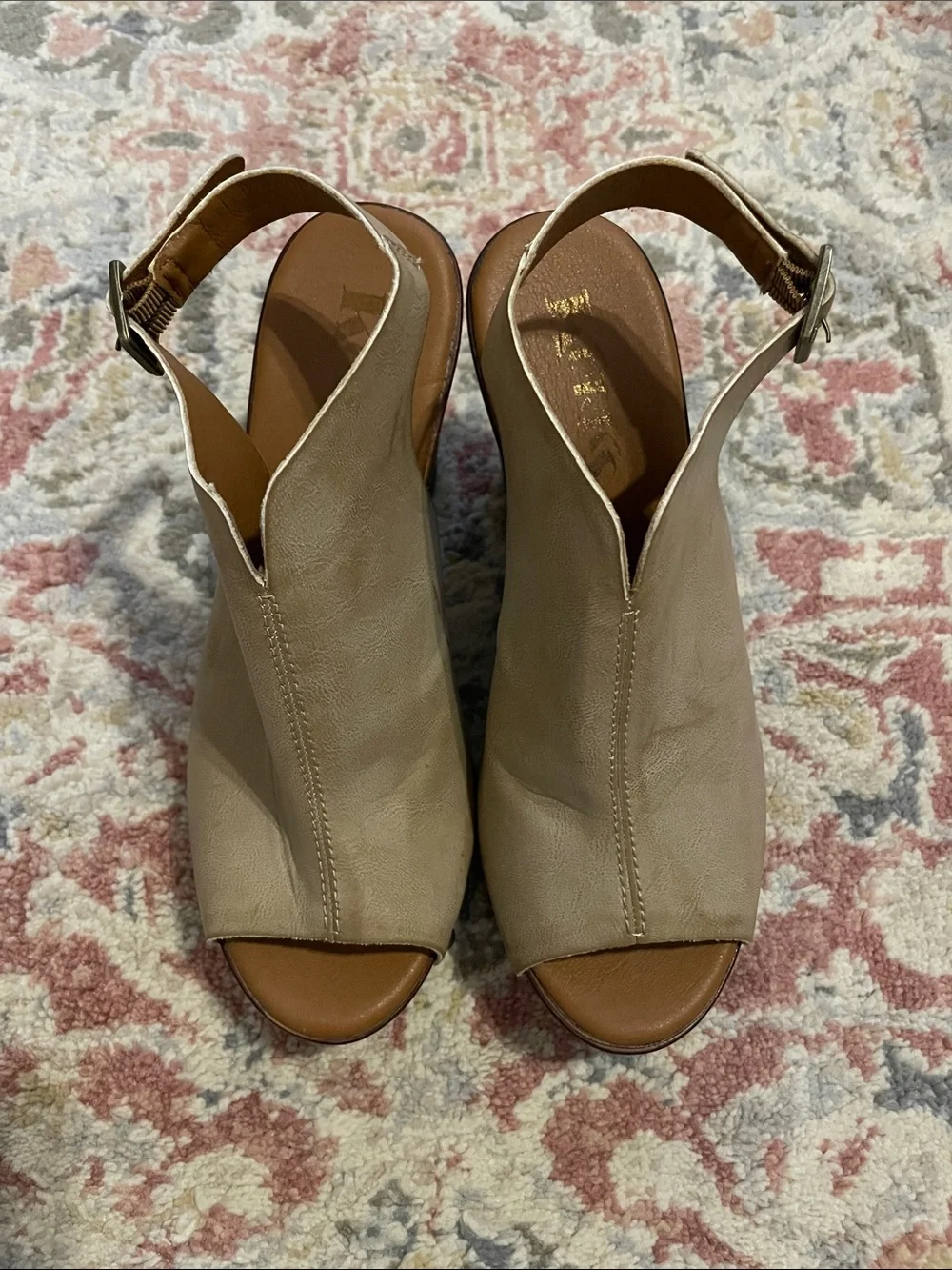 KORKS Arden Beige Slingback Open-Toe Sandals Size 7